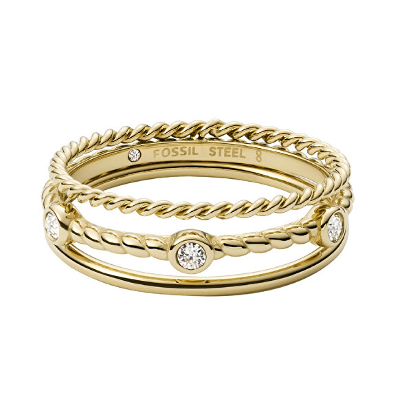 Luxusní pozlacený prsten s krystaly JF03801710