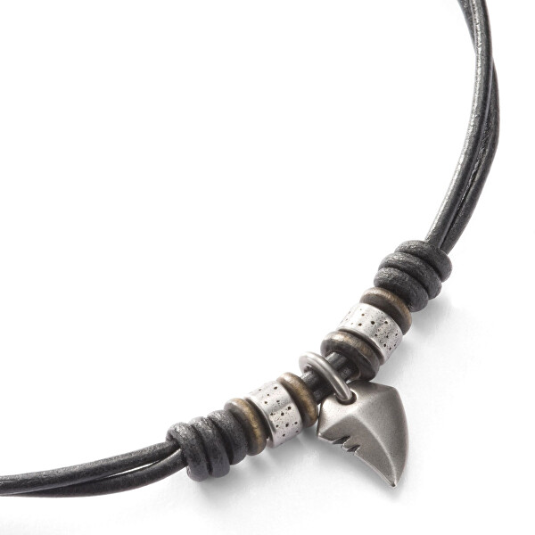 Pánský kožený náhrdelník se žraločím zubem JF85832040