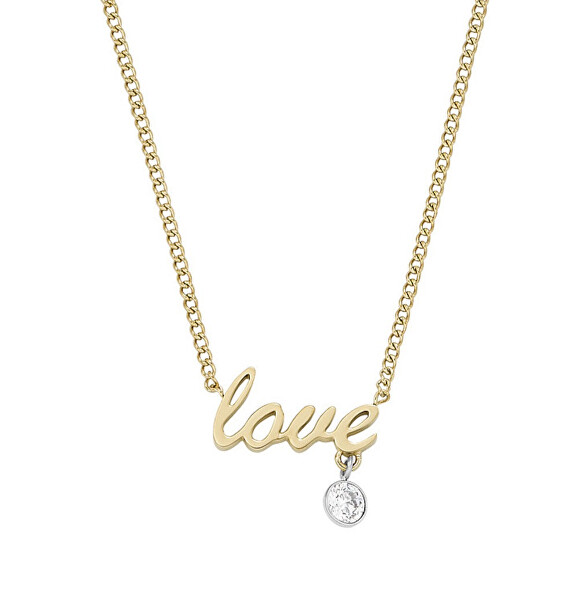 Romantický pozlacený náhrdelník Love JF04363998
