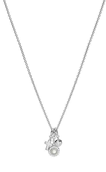 Stílusos ezüst nyaklánc kristályokkal JFS00539040 (lánc, medálok)