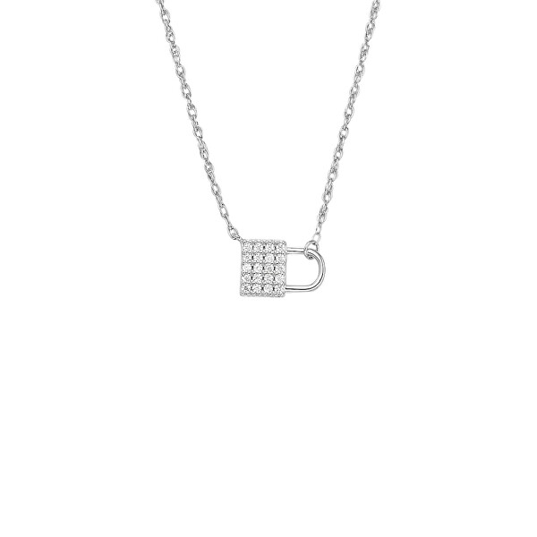 Výjimečný stříbrný náhrdelník se zirkony JFS00624040 (řetízek, přívěsek)