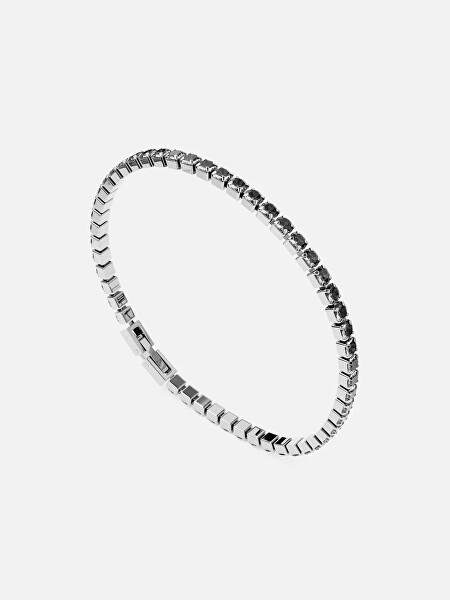 Tenisový náramek s šedými krystaly Swarovski SB-MIDNIGHTTENNIS-S