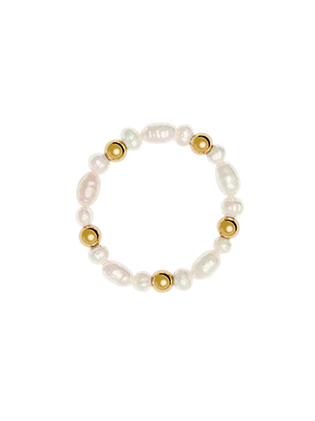 Nastavitelný pozlacený prsten s pravými perlami Ariel Pearls SR-ARIEL-G
