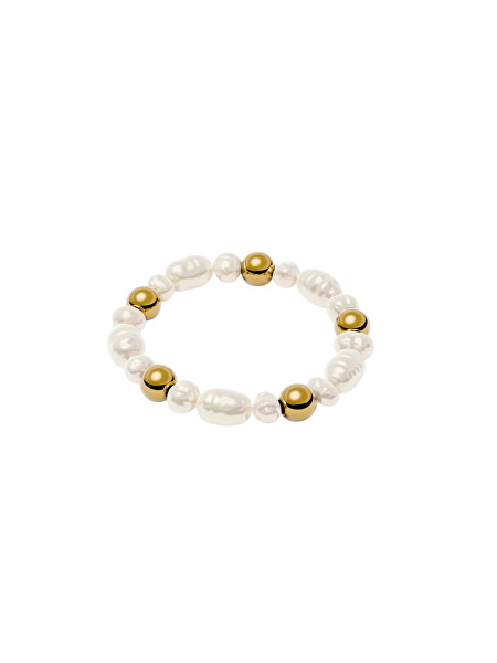 Nastavitelný pozlacený prsten s pravými perlami Ariel Pearls SR-ARIEL-G