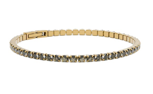 Tenisový náramek s šedými krystaly Swarovski SB-MIDNIGHTTENNIS-G