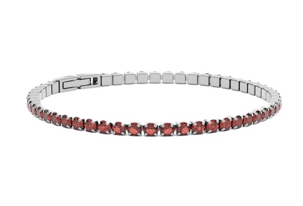 Tenisový náramek s červenými krystaly Swarovski SB-CHERRYTENNIS-S