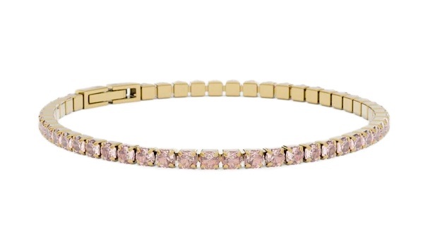 Tenisový náramek s růžovými krystaly Swarovski SB-ROSALINETENNIS-G