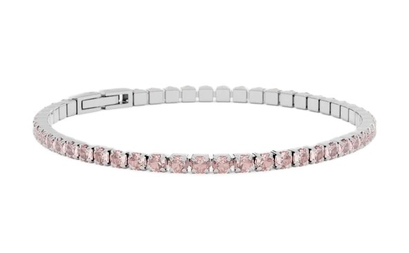 Tenisový náramek s růžovými krystaly Swarovski SB-ROSALINETENNIS-S