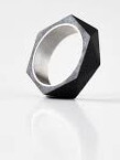 Betonový prsten antracitový Cubist GJRUSSA005