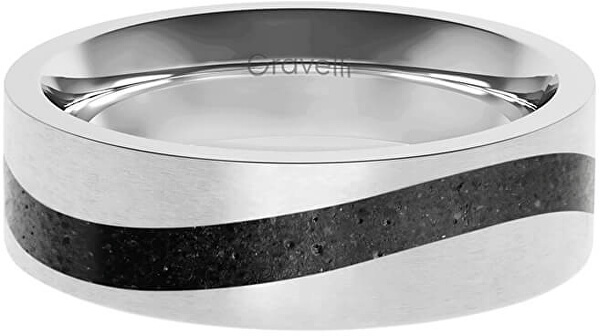Betonový prsten Curve ocelová/antracitová GJRWSSA113