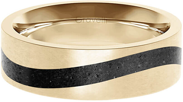Betonový prsten Curve zlatá/antracitová GJRWYGA113