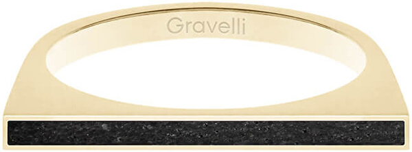 Ocelový prsten s betonem One Side zlatá/antracitová GJRWYGA121