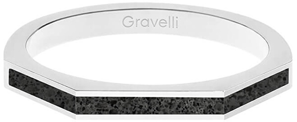 Ocelový prsten s betonem Three Side ocelová/antracitová GJRWSSA123