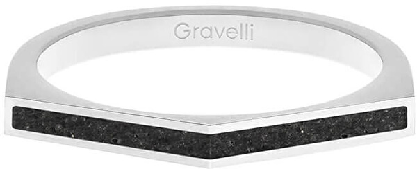 Ocelový prsten s betonem Two Side ocelová/antracitová GJRWSSA122