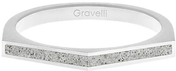 Ocelový prsten s betonem Two Side ocelová/šedá GJRWSSG122