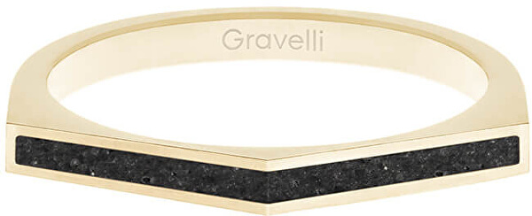 Ocelový prsten s betonem Two Side zlatá/antracitová GJRWYGA122