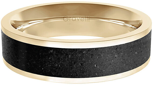Prsten s betonem Fusion Bold zlatá/antracitová GJYMRGA101