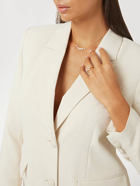 Otevřený pozlacený prsten se zirkony Jardin JSBR04473JWYG