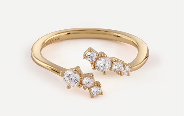 Otevřený pozlacený prsten se zirkony Jardin JSBR04473JWYG