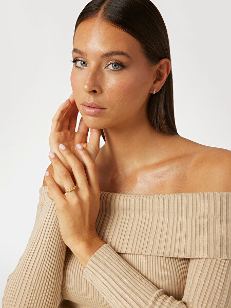 Designový pozlacený prsten s krystaly Nuances JSBR04539JWYG