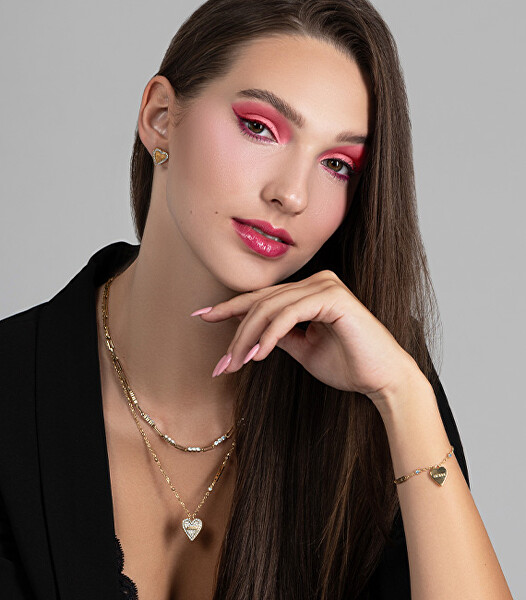 Krásné bicolor náušnice Love Me Tender JUBE03237JWYGRHT/U