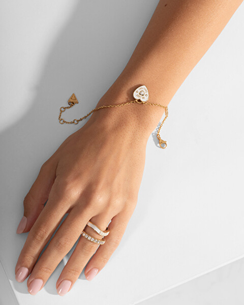 Krásný pozlacený náramek Guess Amore JUBB05053JWYGWH