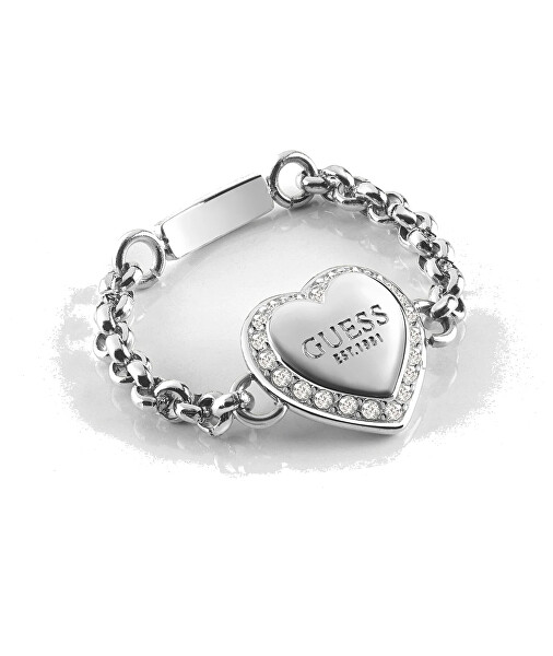 Nápaditý ocelový prsten se srdíčkem Fine Heart JUBR01429JWRH