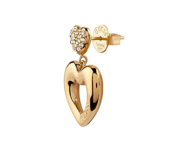 Pozlacené srdíčkové náušnice Crazy In Love JUBE05209JWYGT/U