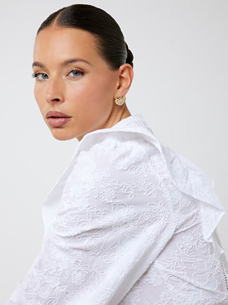 Pozlacené srdíčkové náušnice s krystaly L.O.V.E. JUBE05459JWYGT/U