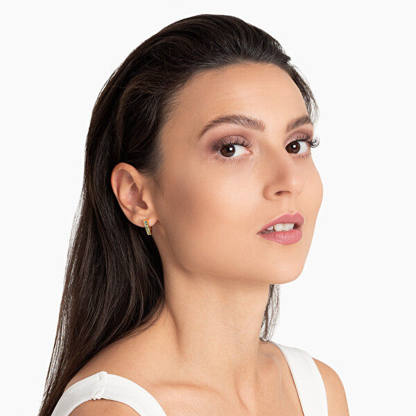 Pozlacené trojúhelníkové náušnice Crazy Earrings JUBE03306JWYGBLT/U