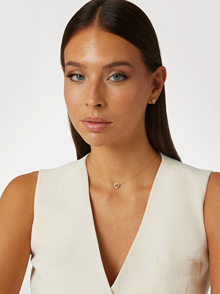 Pozlacený náhrdelník Srdce se zirkony Jardin JSBN04456JWYGT/U