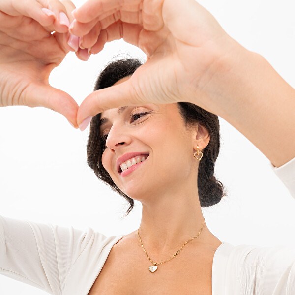 Půvabné pozlacené náušnice s přívěsky Mon Amour JUBE04617JWYGT/U