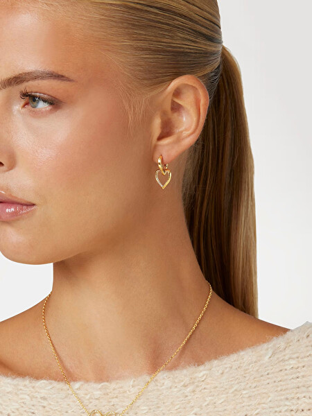 Půvabné pozlacené náušnice s přívěsky Mon Amour JUBE04617JWYGT/U