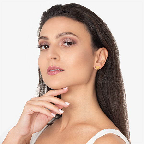 Slušivé ocelové náušnice Srdce JUBE02171JWRHT/U