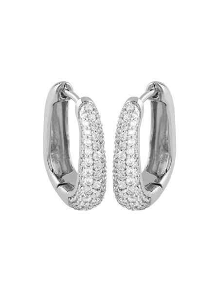 Slušivé stříbrné náušnice s krystaly Nuances JSBE04502JWRHT/U