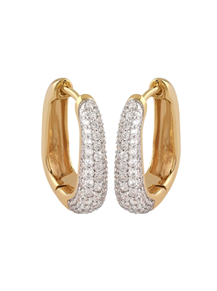 Slušivé pozlacené náušnice s krystaly Nuances JSBE04499JWYGT/U