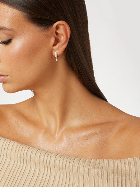 Stylové pozlacené náušnice s krystaly Nuances JSBE04506JWYGT/U