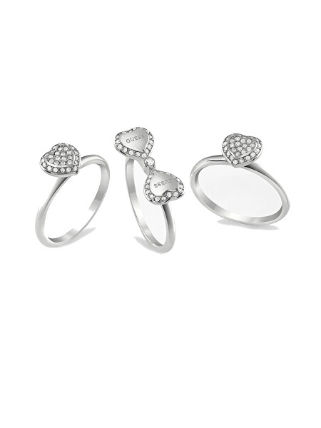 Trojitý ocelový prsten pro štěstí Fine Heart JUBR01428JWRH