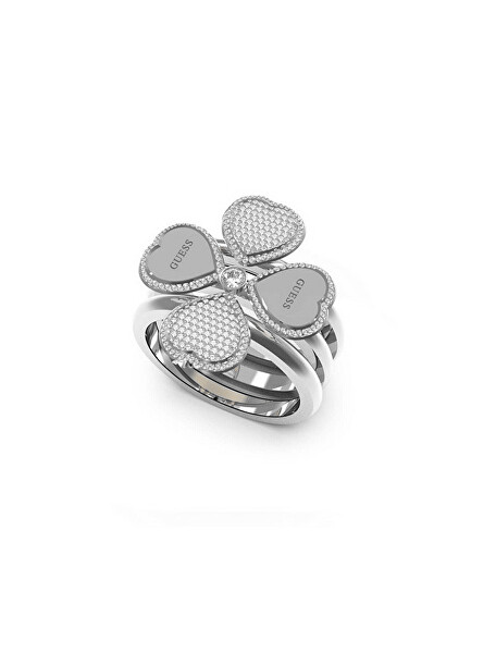 Trojitý ocelový prsten pro štěstí Fine Heart JUBR01428JWRH