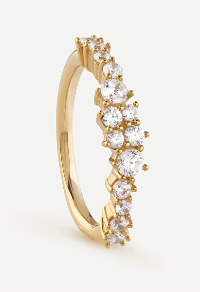 Třpytivý pozlacený prsten se zirkony Jardin JSBR04480JWYG