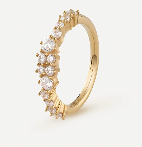 Třpytivý pozlacený prsten se zirkony Jardin JSBR04480JWYG