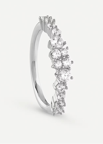 Třpytivý stříbrný prsten se zirkony Jardin JSBR04486JWRH