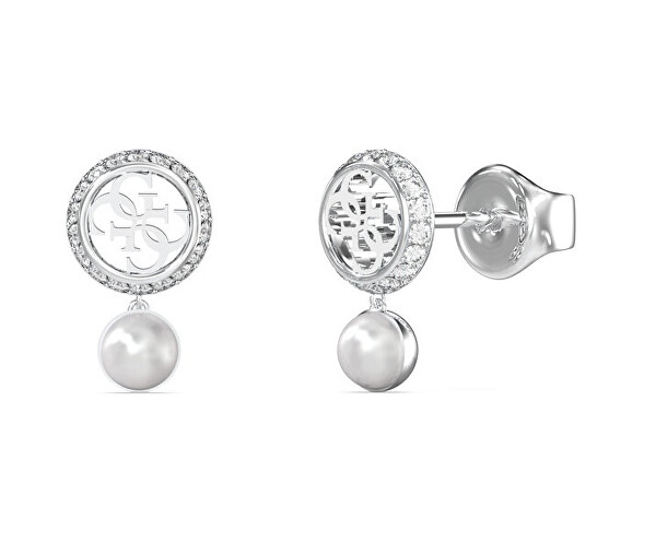 Fashion ocelové náušnice s perličkou Tiny Pearly JUBE05517JWRHT/U