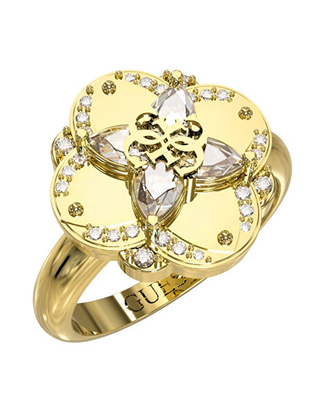Luxusní pozlacený prsten s květinou Wild Flower JUBR05506JWYG