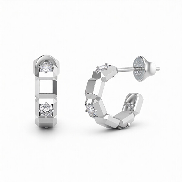 Oceľové kruhové náušnice Ace Of Diamonds JUBE06183JWRHT/U