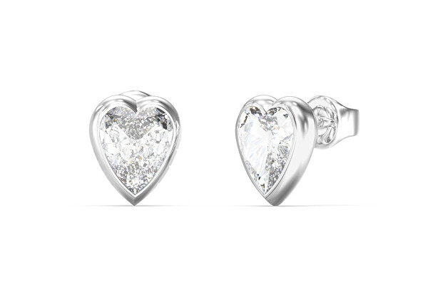 Ocelové pecky Čiré srdce Crystal Love JUBE06361JWRHT/U