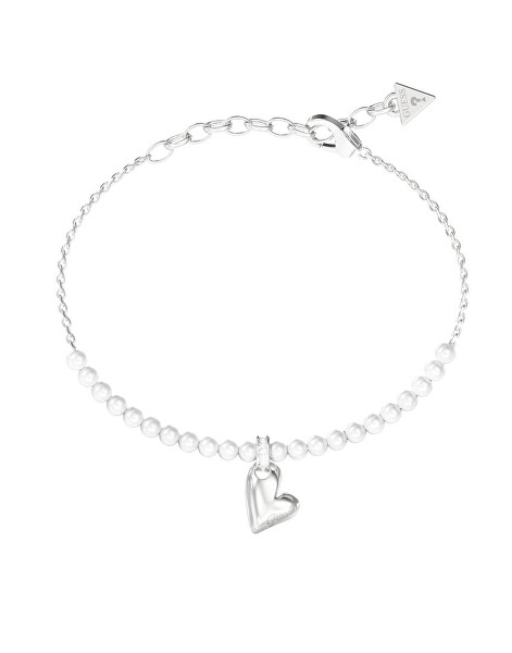 Ocelový náramek Srdce s perličkami Golden love JUBB06455JWRH