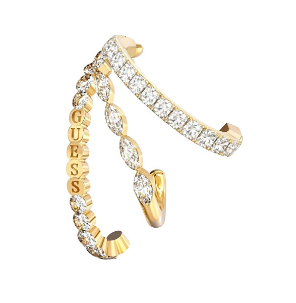 Pozlacená single třpytivá náušnice Crazy Earrings JUBE03296JWYGT-U