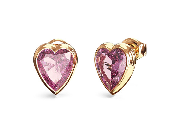 Pozlacené pecky Růžové srdce Crystal Love JUBE06361JWYGPKT/U
