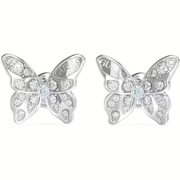 Půvabné ocelové náušnice Motýlci Chrysalis JUBE04108JWRHT/U